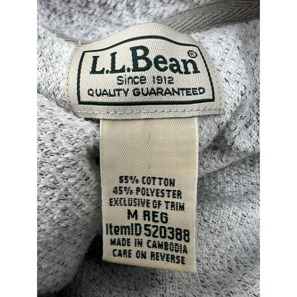 Vintage LL Bean heathered gray shawl collar sweater M preppy academia professor - Picture 3 of 6